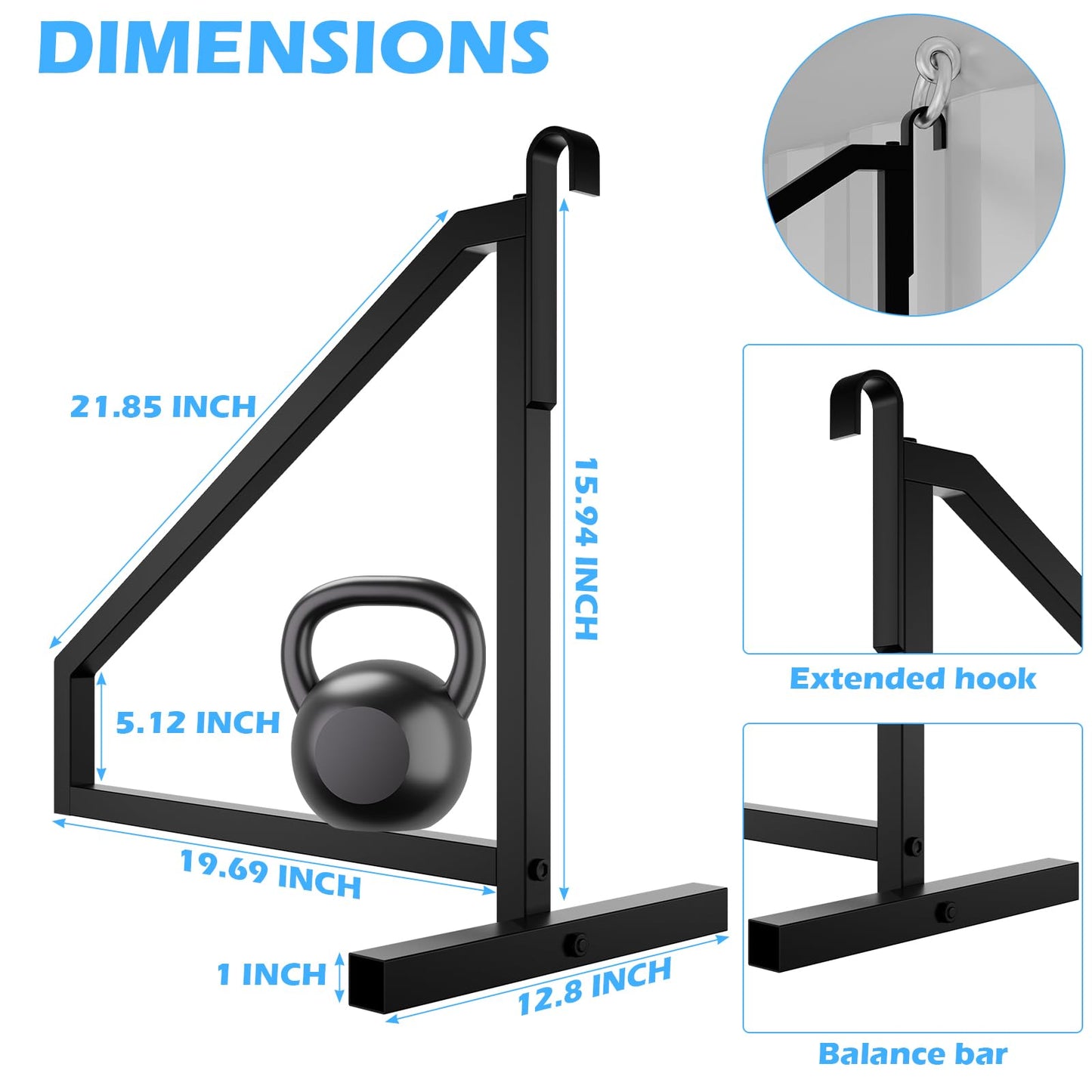 ZUIWAN Heavy Duty Shipping Container Shelving Bracket Kit (4-Pack) - 1-Tier Hanging Shelving Rack (19" D x 16" H), Universal Cargo Container Brackets
