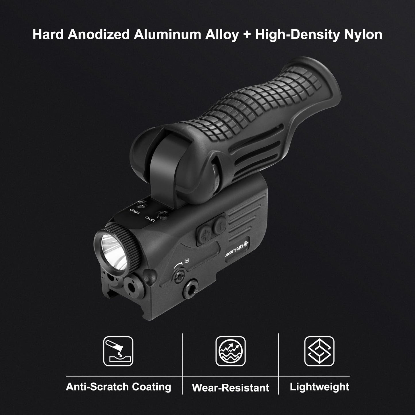1200 Lumens LED White Flashlight with Dual Laser Sights, Rechargeable Blue&Green Laser Beams with 5 LED Light Modes - Hard Anodized Aluminum, Laser Class IIIA, Less Than 5mW