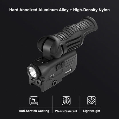 1200 Lumens LED White Flashlight with Dual Laser Sights, Rechargeable Blue&Green Laser Beams with 5 LED Light Modes - Hard Anodized Aluminum, Laser Class IIIA, Less Than 5mW