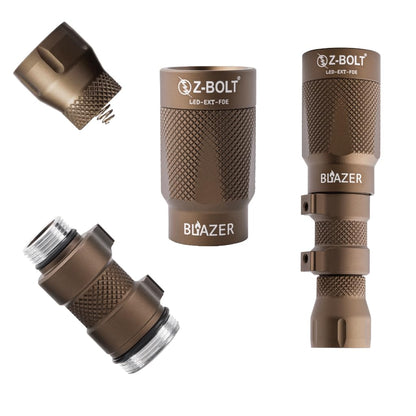 Z-BOLT® LED Light Head (FDE, Flat Dark Earth) - Replacement Rifle & Flashlight Head for Malkoff E2XTL & Weltool LH8, SF KE2-DF, 65,000 Candela, Water Resistant, Shock Resistant