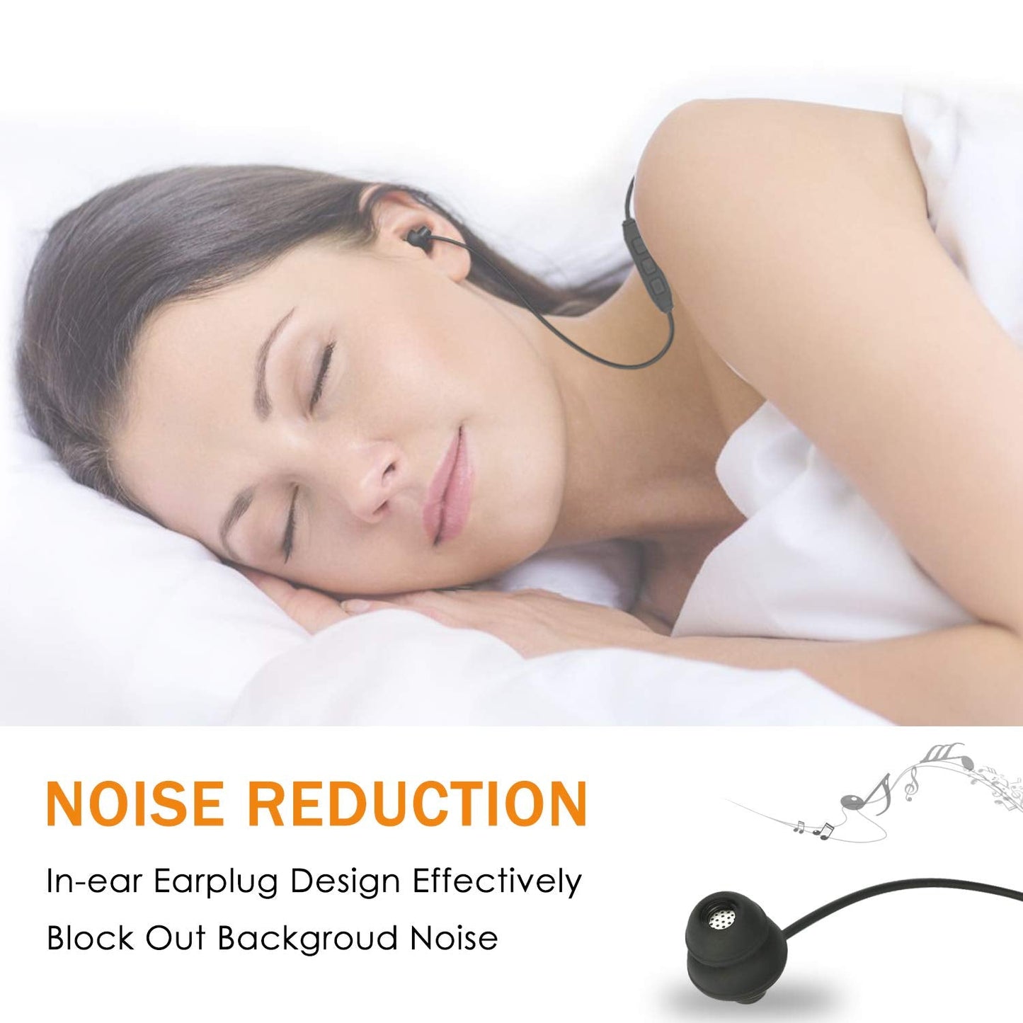 GOOJODOQ Bluetooth Sleeping Headphones Bluetooth 4.2 Wireless Soft in-Ear Sleeping Earbuds, 18 Hours Music time, Wireless Sleep Headsets for Insomnia, Side Sleeper, Gym, Relaxation and Sports-Black