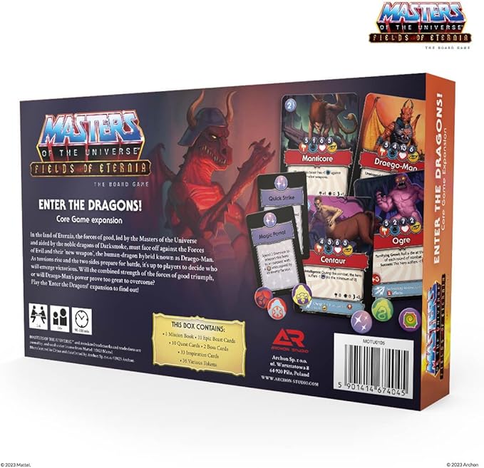 Masters of The Universe Enter The Dragons Expansion Set for Fields of Eternia Board Game for 1-6 Players Ages 14+