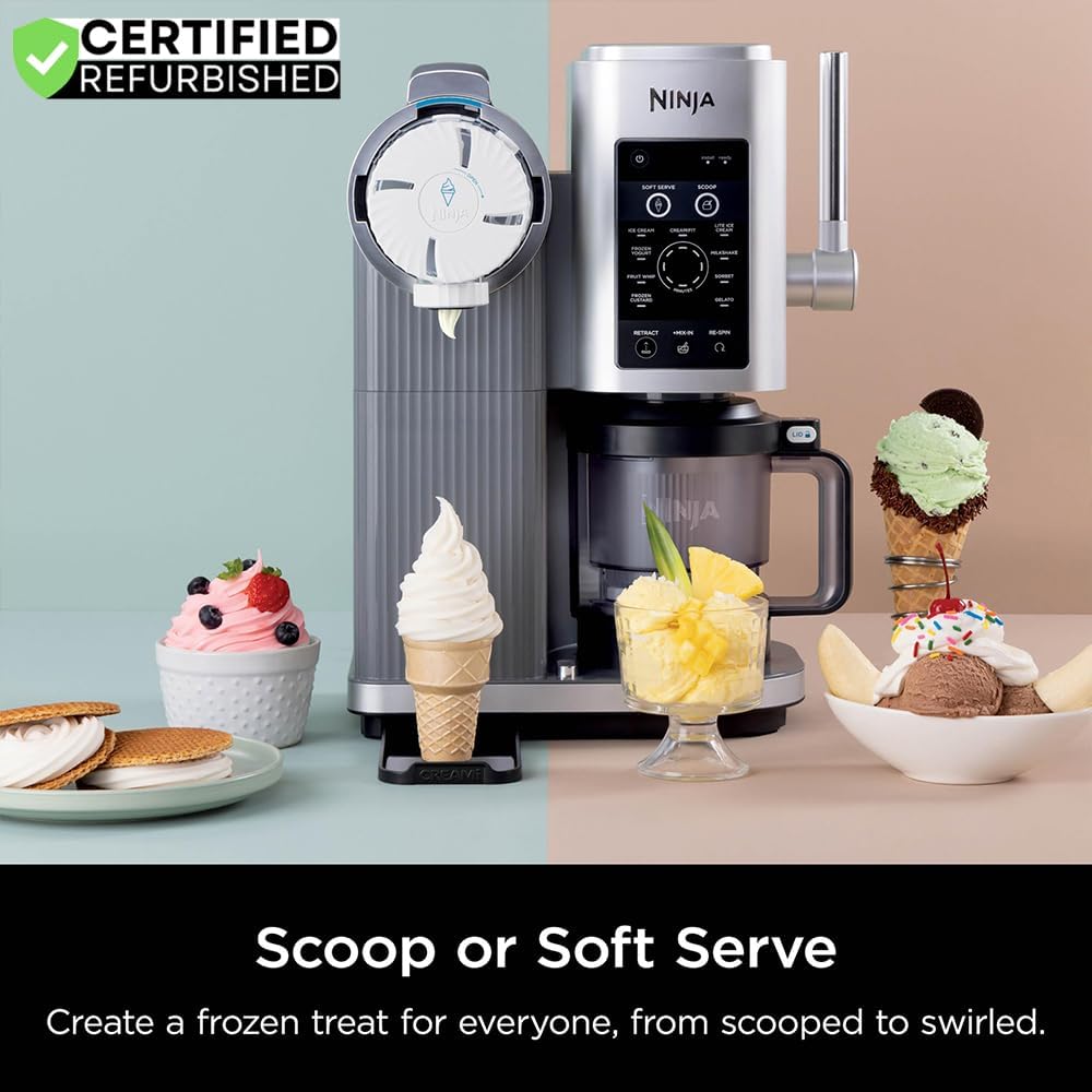 Ninja NC701 CREAMi Swirl 13-in-1 Soft Serve Ice Cream Machine - Renewed with 2-Year Protection Plan