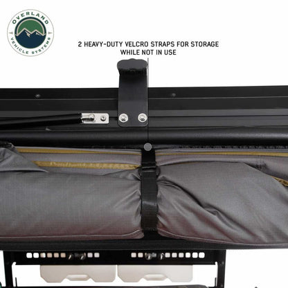 Overland Vehicle Systems 19609917 HD Nomadic 180 LTE Awning Universal | 59 Sq Ft of Coverage | Dark Gray Fabric with Black Travel Cover Included | Twist and Lock Technology | Heat-Sealed Seams