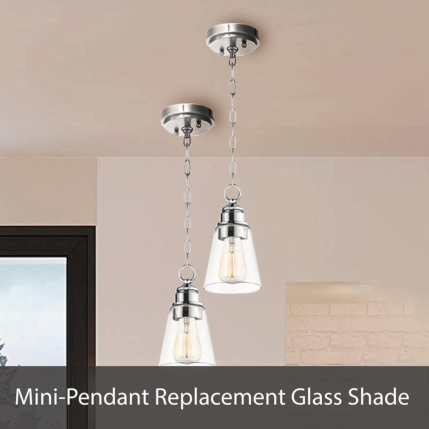 Aspen Creative 23655-60-4,Clear Wine Cup Glass Shade For Lighting Fixture.Size:4-3/4"D x 6-1/8"H,Center Hole:43mm. Set of 4.