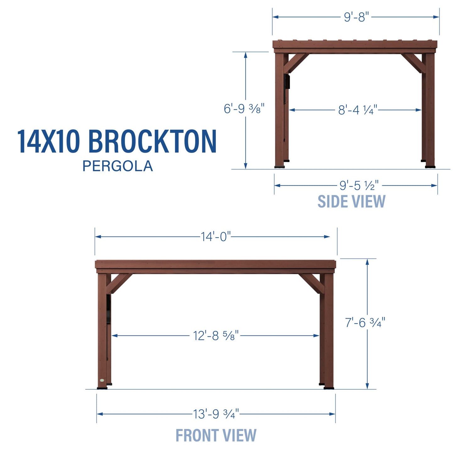 Backyard Discovery Brockton 14' x 10' Modern Cedar Wood Pergola Kit with All-Season Durability, High-Wind Rating, Concrete Anchors, PowerPort, Shade for Outdoor Patio, Deck, Garden, and Entertaining