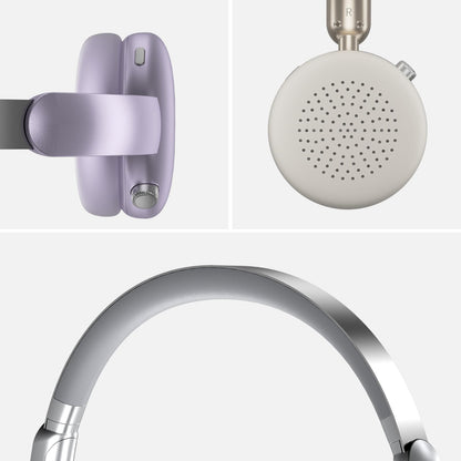 LORELEI Q60 Wireless Bluetooth On-Ear Headphones Lightweight ，Built-in Micphone, 40 Hours Up Battery Life, Bass Mode, Memory Earmuffs (Starlight)