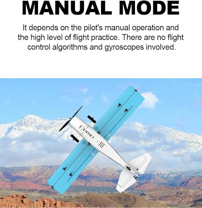 QIDI-560 M7 Off-Road Aircraft 3D RC Plane One-Key Hanging Stunt Fixed Wing with Wind Resistant Flight Control for Beginner and Experienced Ready to Fly(Blue)