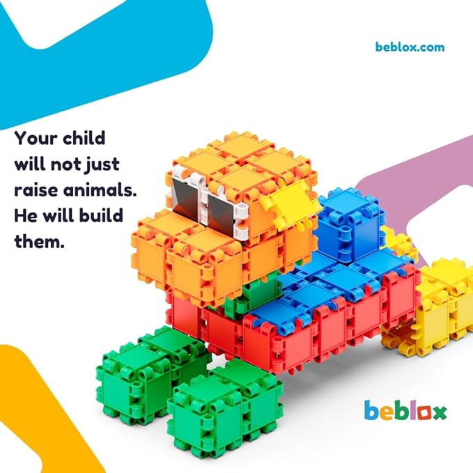 Beblox Building Blocks for Kids - 250-Piece Connecting Tiles Set - Interlocking Building Blocks for Kids STEM Toys Kit Fun &amp Educational Gifts for Boys &amp Girls Preschool Learning Activities