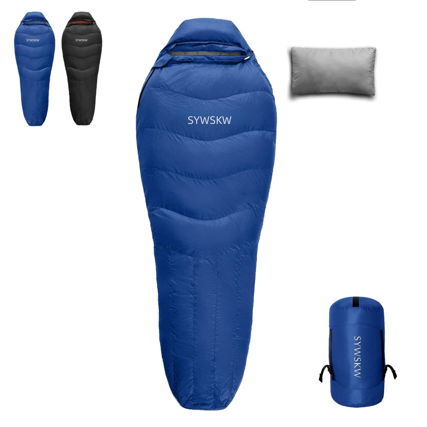 SYWSKW Down Sleeping Bag with Pillow, Ultralight Mummy Sleeping Bag for Backpacking,Hiking and Camping Outdoor with YKK Two-Way Zipper,680FP Duck Down