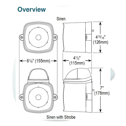 Seco-Larm SH-816S-SMQ/A Enforcer 4-in-1 Multi-Purpose Siren/Strobe, Amber