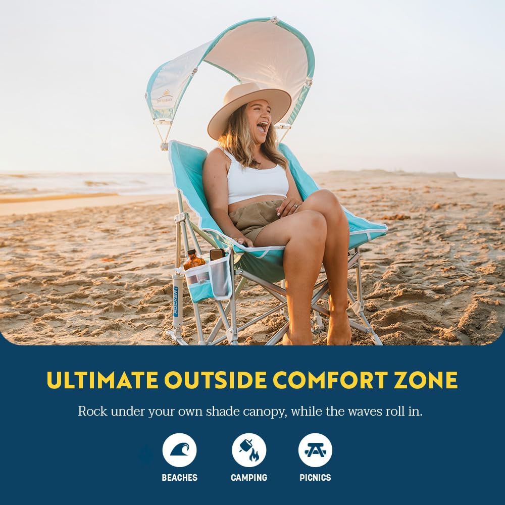 GCI Outdoor Waterside Pod Rocker Outdoor Rocking Chair with Sunshade Canopy
