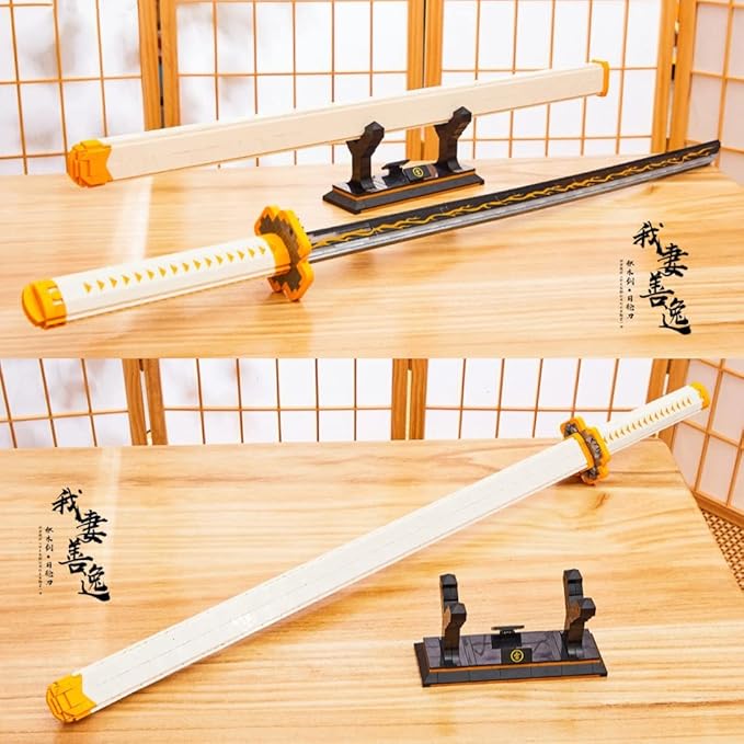 39inch for Sword Building BlockModel Samurai Sword Set withScabbard and Stand Best Gift for AnimeFans