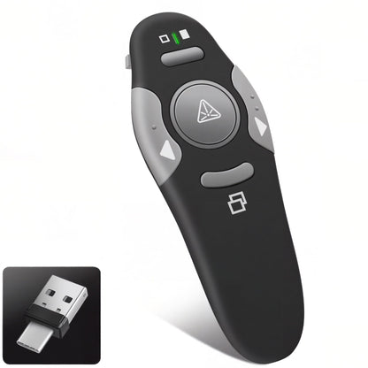 Presentation Clicker Remote, Type C&USB Wireless Presenter, PowerPoint Clicker, Slide Advancer Control for Mac︱ Windows︱ Laptop, Support PPT︱Keynote︱Google Slides