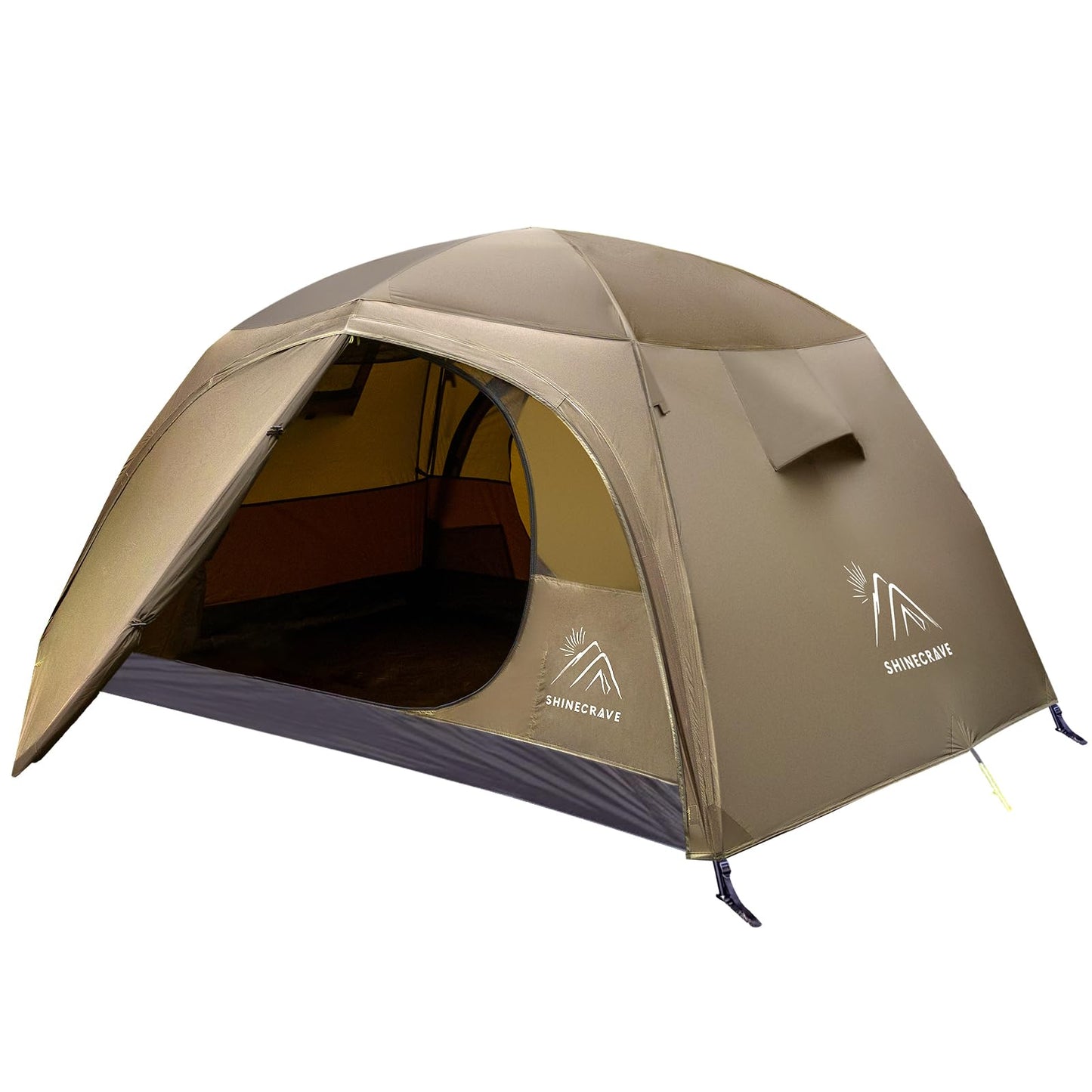 Camping Tent 2 Person,Ultra Large Capacity, 3 Season Backpacking Tent 2 Person, PU3000mm, Free Standing,Lightweight,Ideal for Camping, Hiking, Glamping, Mountaineering (Army Green)