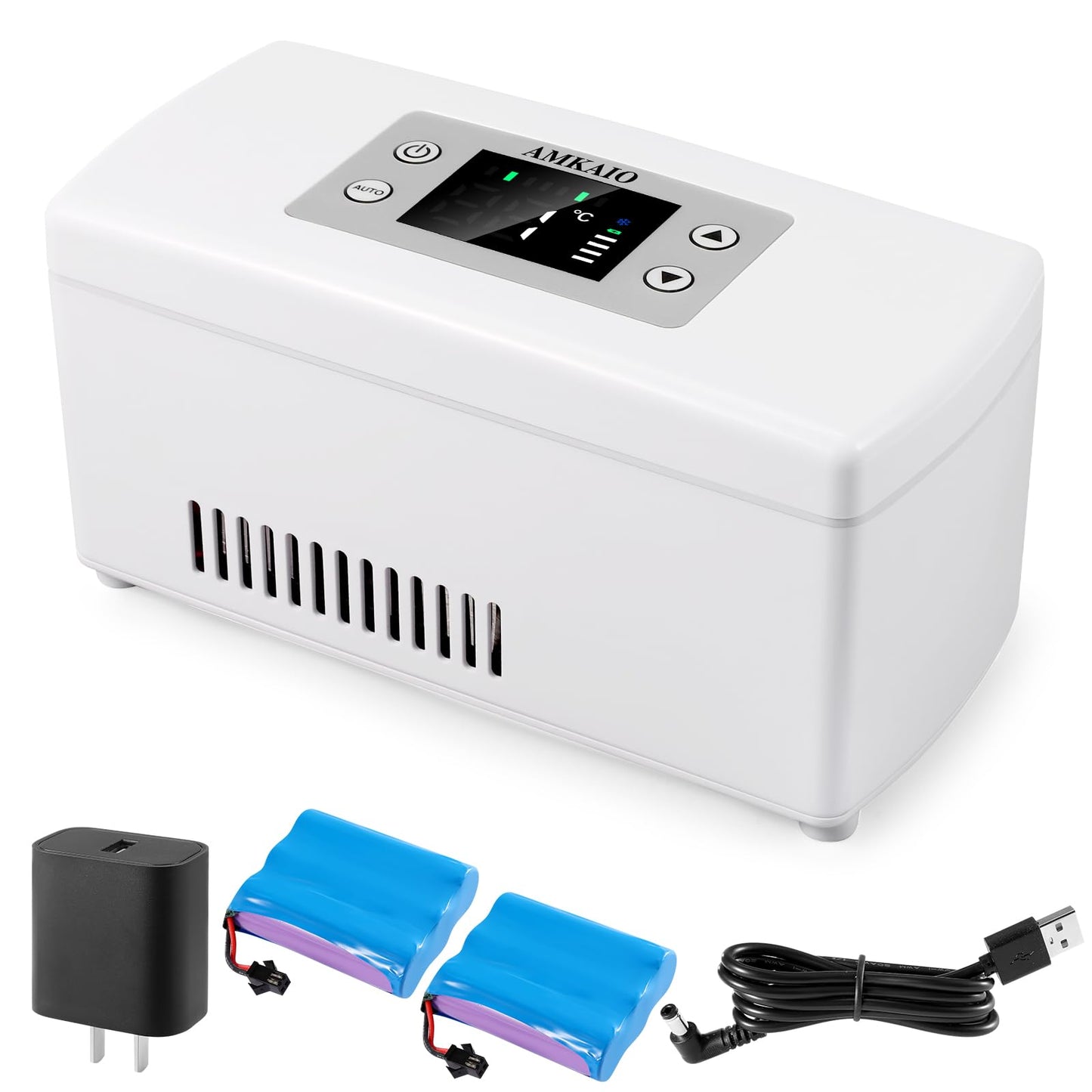 Portable Insulin Cooler Travel Case - Large Capacity Diabetic Insulin Refrigerator with Digital Thermostat (0°-18°), LCD Display, for Insulin Pens Storage, Car/Home/Power Bank Compatible,FAA-Compliant