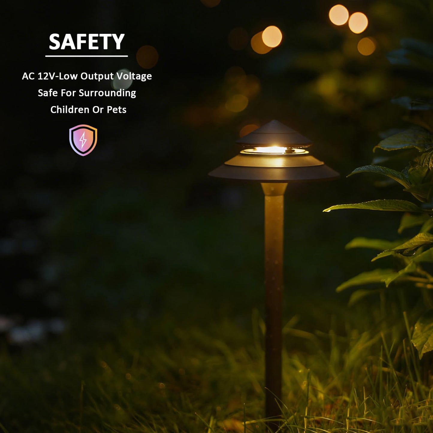 LL LIGHTING LIVING 12V Low Voltage Landscape Path Lights 6PK 2W 70LM LED Pathway Lights 2700K Warm White Durable Aluminum 2-Tier Tower Lights with Replaceable E12 Bulb IP65 Waterproof Gray