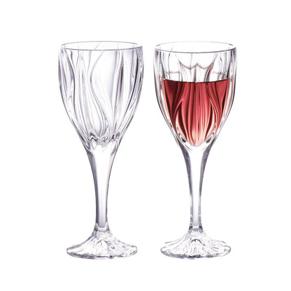 KAMMAK Wine Glasses Set of 2, 8 oz Hand Blown Crystal Bordeaux Wine Glasses, Smooth Rim & Long Stem, Perfect for Red & White, Daily Use, Wedding Anniversary or Birthday Gift with Gift Box, Ocean