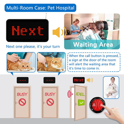 KOQICALL Take a Number System Wireless Queue Call System Call Next Customers for Restaurant Bank Doctor Room Supermarket Pet Hospital Office Interview (Q-Next+A2 1+1)