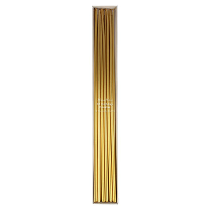 Gold Tall Tapered Candles (x 12)
