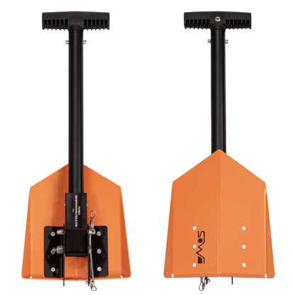 DMOS Delta Shovel - Collapsible Heavy-Duty Steel Folding Shovel for Camping, Overlanding, Survival, Military, Hunting, & Off-Road Use - Signal Orange - Compact