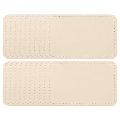 MECCANIXITY Blank Leatherette Patches, 3x2 Inch Rectangle Faux Leather Hat Patches with Adhesive Iron-on Heat Press Laserable Rustic for Hats DIY Fabric Repair Sew(Beige, Pack of 25)