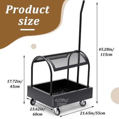 Metal Rolling Saddle Rack Cart with Basket Storage Box Built-in Grooming Organizer Fits Western English Saddles 360° Swivel Wheels Heavy Duty Caster for Tack Room, Bridle, Horse Lovers, Cowboy