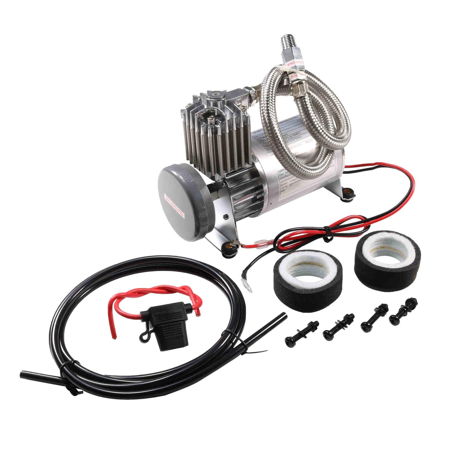 12V 4 Trumpets Train Horn Kit 150psi Complete Onboard System 150psi Air Compressor 1.5 Gallon Air Tank 4 Trumpets Fits Any Vehicle Truck Car Semi Pickup Replacement for Jeep RV SUV Super Loud dB