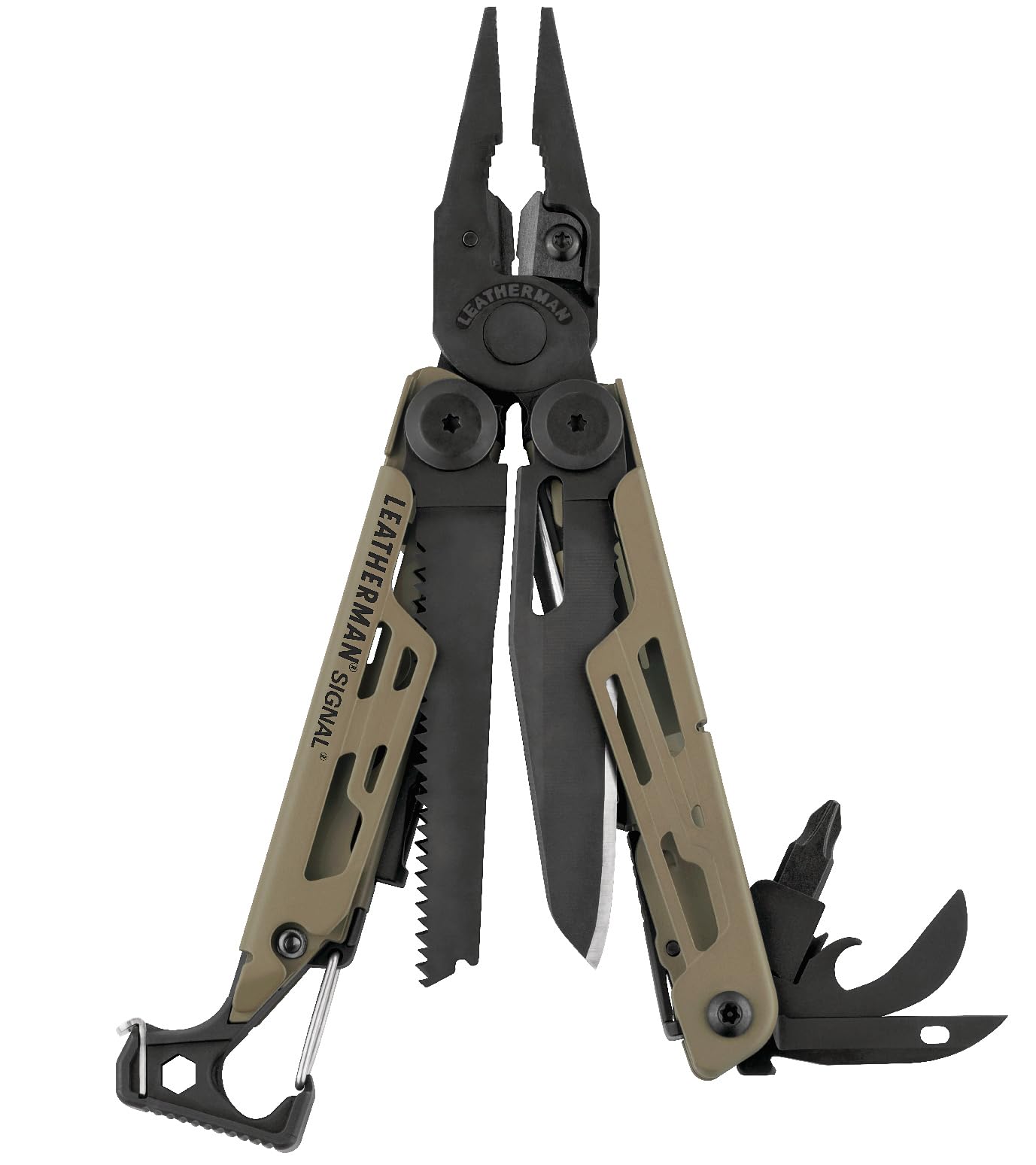 LEATHERMAN, Signal, 19-in-1 Multi-tool for Outdoors, Camping, Hiking, Fishing, Survival, Durable & Lightweight EDC, Made in the USA, Coyote Tan