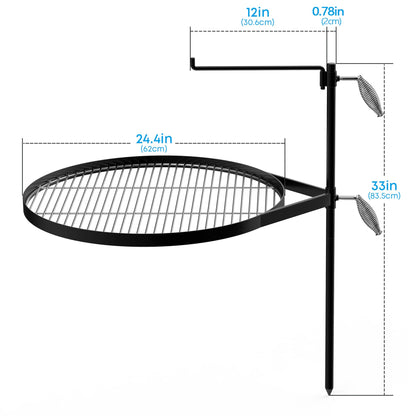 Stanbroil Fire Pit Campfire Grill Grate - Stainless Steel Swing Cooking Stand BBQ Grill, Portable Campfire Barbecue Rack for Outdoor Open Fire Cooking Camping