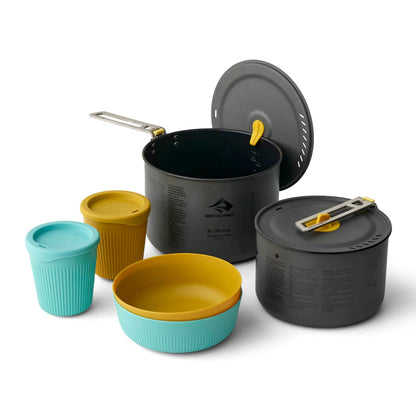 Sea to Summit Frontier Ultralight Two Pot Cook Set for Camping, 2-Person (2 Pots, 2 Bowls, 2 Cups)