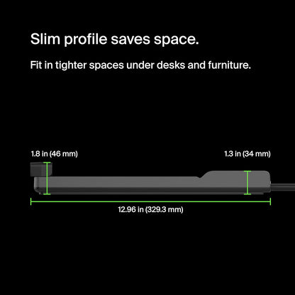 Belkin 12-Outlet Surge Protector Power Strip - Heavy-Duty 8ft Flat Plug | 3,940 Joules for Home & Office