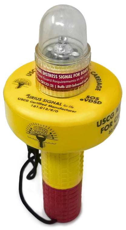 Sirius Signal A-1001 SOS LED 3-in-1 Distress Signal with Mini Solo Beacon - White & Infrared, USCG Approved, Includes Display Mount, Daytime Flag & Whistle
