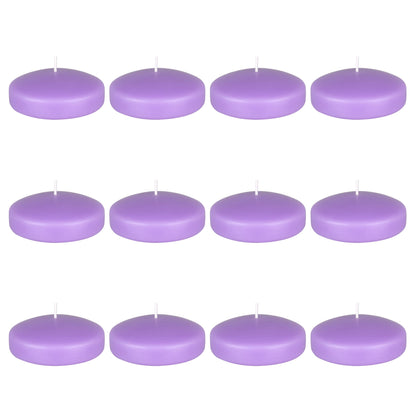 Mega Candles 12 pcs Unscented Lavender Floating Candles, Hand Poured Wax Candle 3 Inch Diameter, Home Décor, Wedding Receptions, Centerpieces, Occasions, Events, Festivities, Meditations, Spas