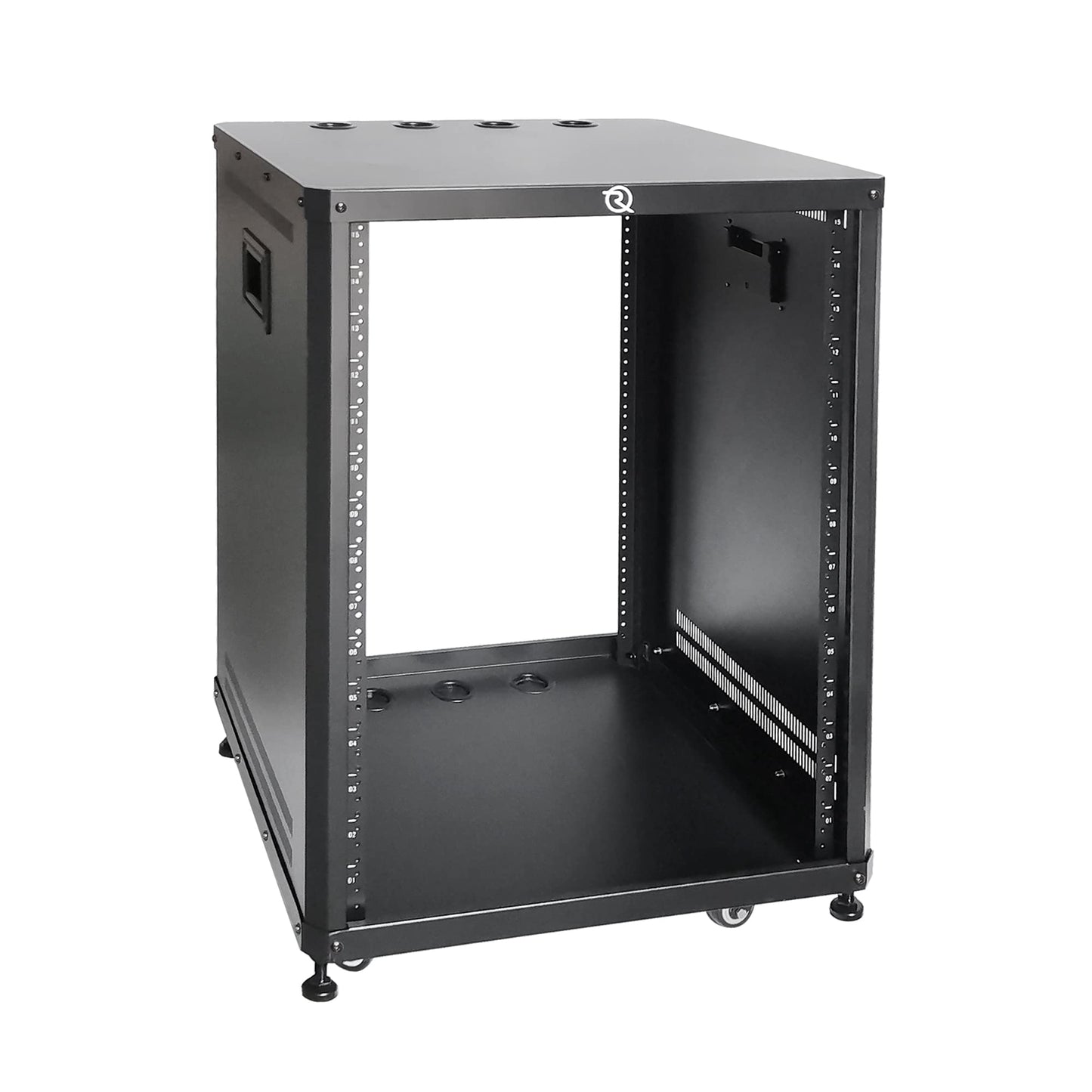 RIVECO 15U Network & Stereo Rack with Caster Rolling Server Rack for 19-inch Audio Video Musical & IT Equipment Mounting+M6 Rack Screws 50 Sets
