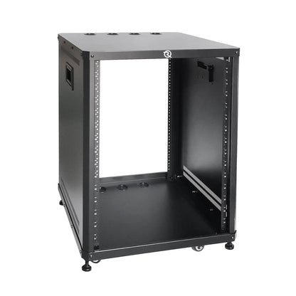 RIVECO 15U Network & Stereo Rack with Caster Rolling Server Rack for 19-inch Audio Video Musical & IT Equipment Mounting+M6 Rack Screws 50 Sets