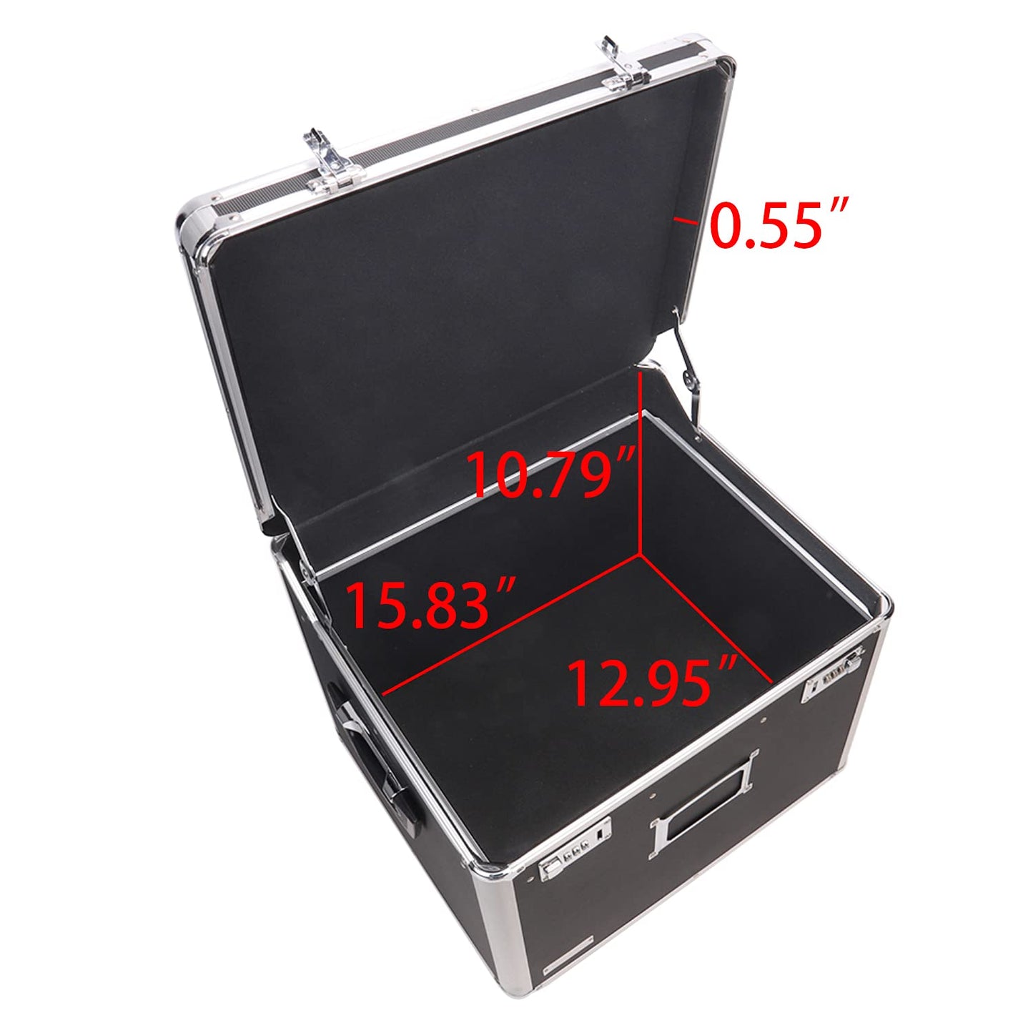 Vaultz Portable File Box with Handle - Dual Lock File Boxes with Lids, Letter & Legal-Size Hanging Folders, Laptop Sleeve - HIPAA Compliant Portable Safe Storage Box, 14.5" x 17.5" x 15.5"