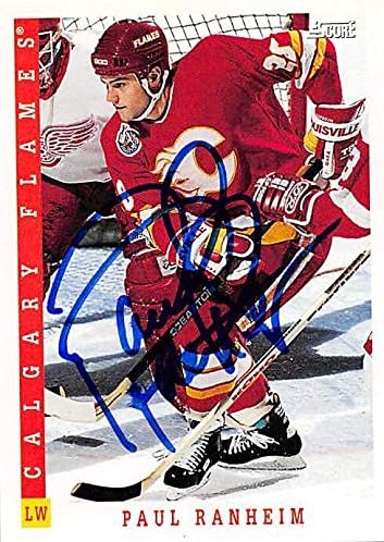 Autograph Warehouse 224176 Paul Ranheim Autographed Hockey Card - Calgary Flames FT 1993 Score - No. 165