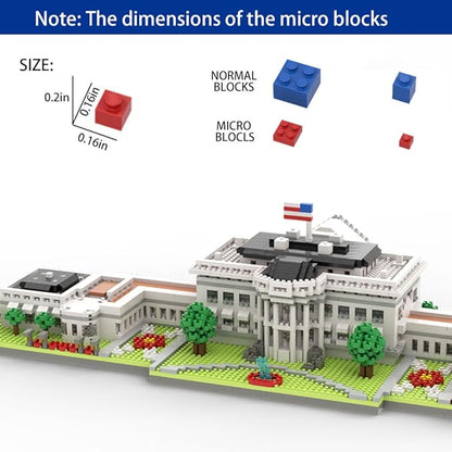 SEMKY Micro Mini Blocks White House Famous Landmark Model Set(3000Pieces) -Building and Architecture Toys Gifts for Kid and Adult
