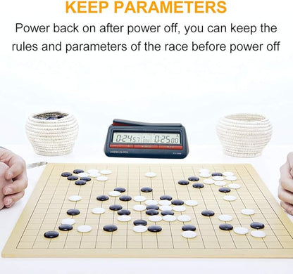 Chess Clock Digital Chess Timer Portable Count Down Game Timer for Professional Chess Board Game(Blue)