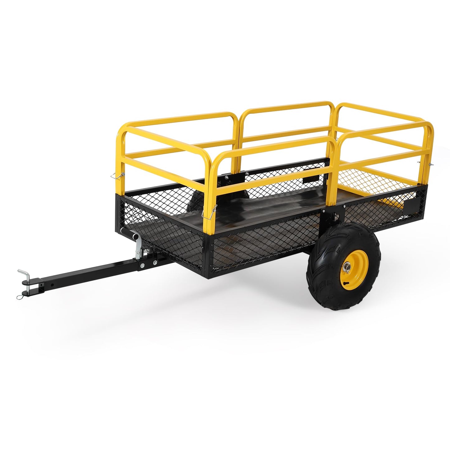 Garvee ATV UTV Trailer Tow Behind Dump Cart, 1600Lbs 22 Cubic Feet, Heavy Duty Yard Garden Trailer Pull Behind Dump Trailer for Lawn Mower Tractor