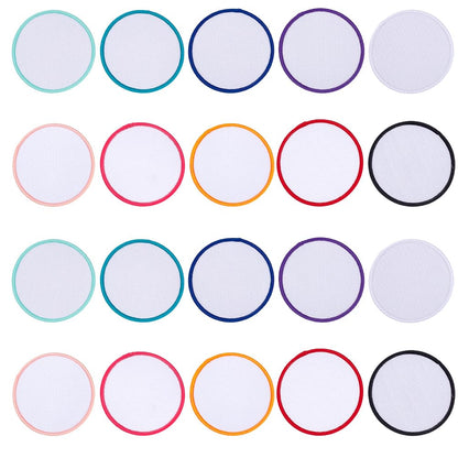 GOMAKERER 80 Pcs 10 Colors Sublimation Patches Bulk, 2.76 Inch Iron On Blank Patches Repair Appliques for DIY Crafts Hats Caps Shoes Backpack Bags Uniforms