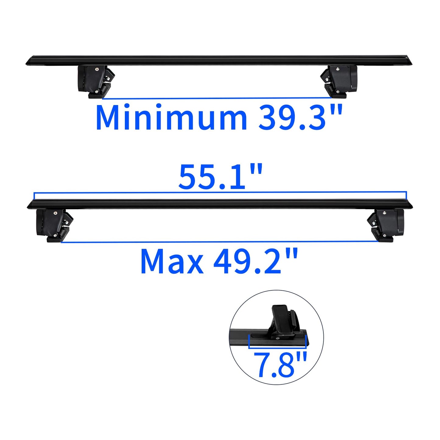 YHAAVALE 55" Roof Rack Cross Bars,Adjustable Aluminum Crossbars Replacement for Cargo Carrier Kayak Bike Snowboard