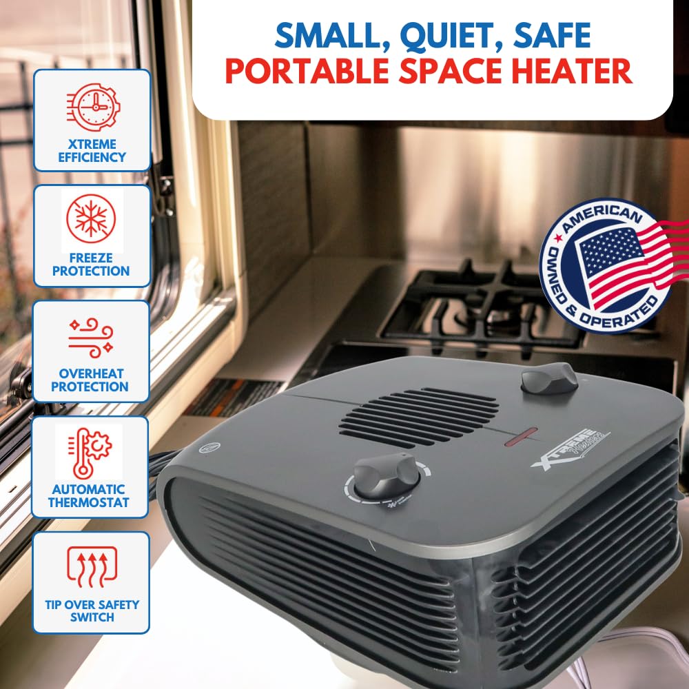 Xtreme Heaters Boat, Cabin & RV Heater | Overheat Protection, Tip-Over Protection, Portable | Boat Heater, Heat RV Bay (Dark Grey)
