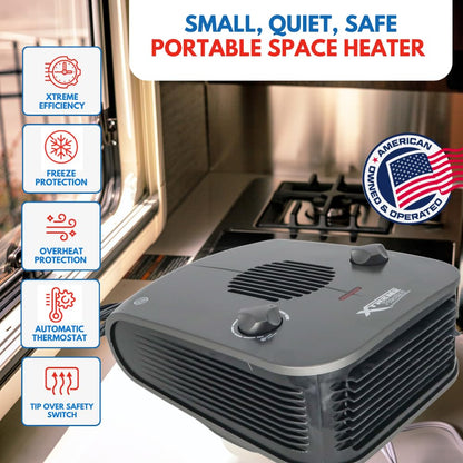 Xtreme Heaters Boat, Cabin & RV Heater | Overheat Protection, Tip-Over Protection, Portable | Boat Heater, Heat RV Bay (Dark Grey)