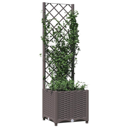 QZZCED Square Garden Planter with Trellis, 15.7 x 15.7 Inches Base, 53.5 Inches Tall, Modern Matte Finish Outdoor Planter for Climbing Plants, Flowers, Patios, Balconies, Durable