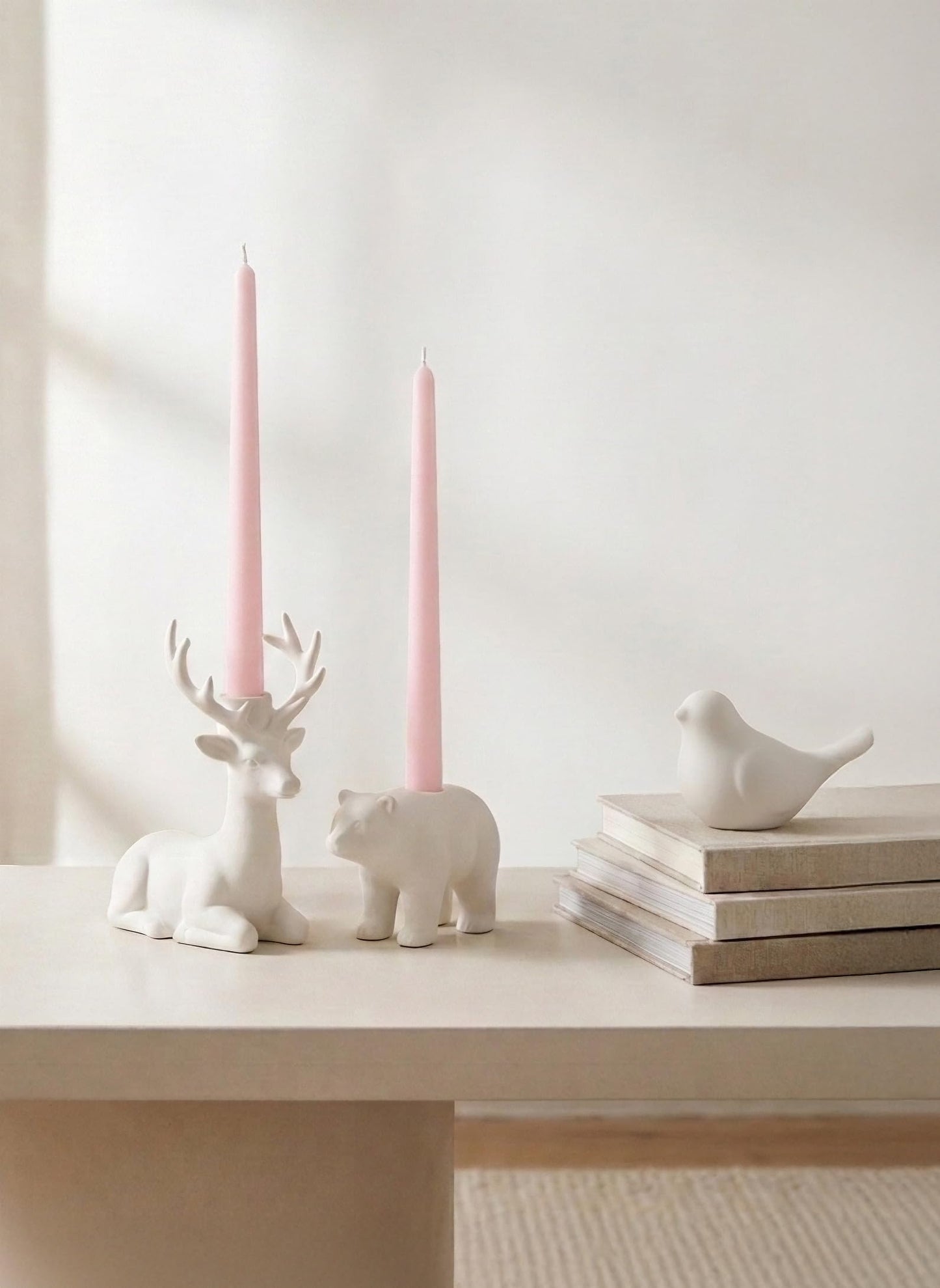 Homeology 6 PK 10" Classic Taper Candles, Pale Pink, 7-8 Hours Long Burning, Unscented Tall Candlesticks