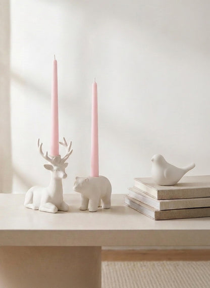 Homeology 6 PK 10" Classic Taper Candles, Pale Pink, 7-8 Hours Long Burning, Unscented Tall Candlesticks