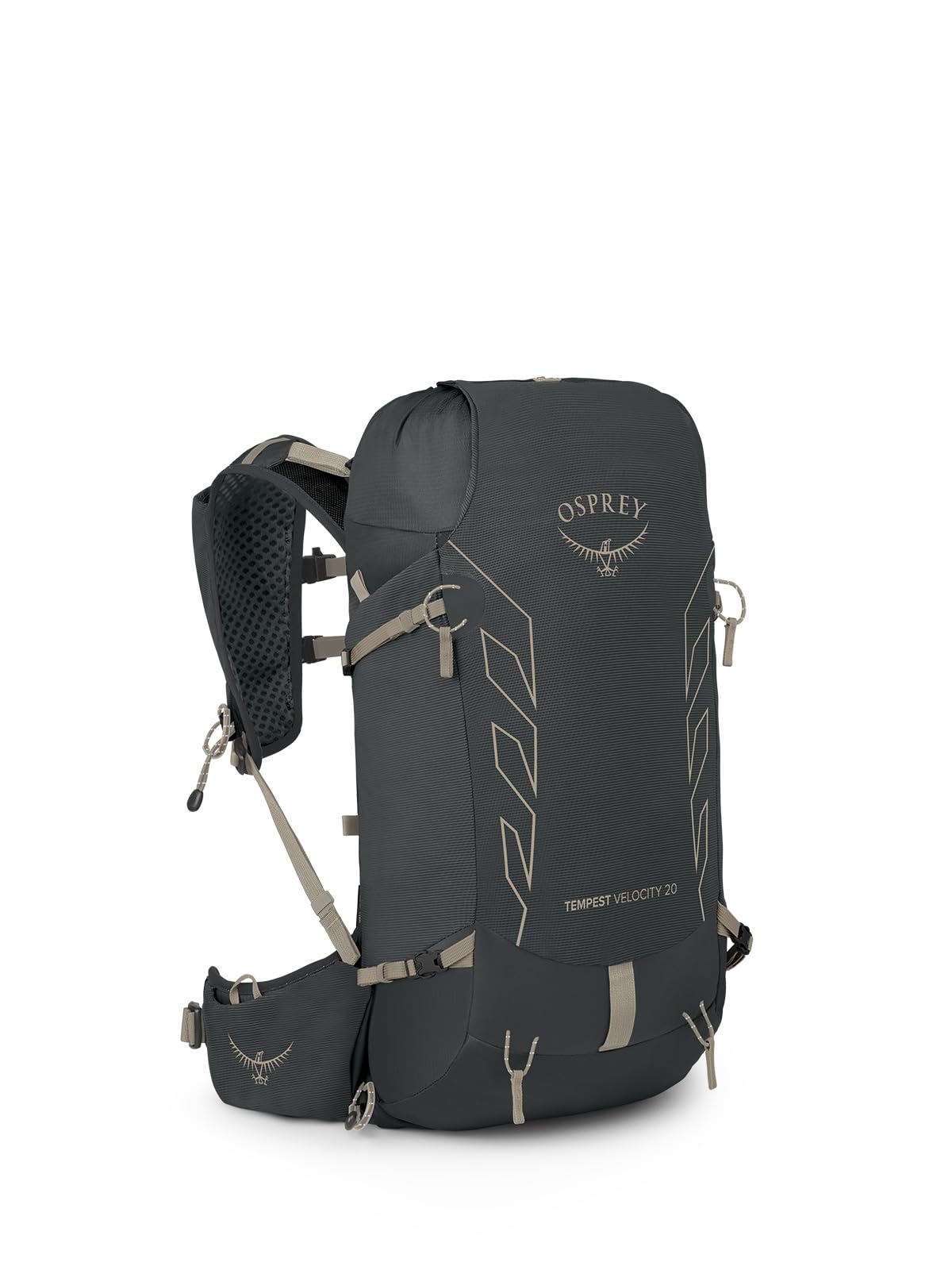Osprey Tempest Velocity 20L Women's Hiking Backpack, Dark Charcoal/Chiru Tan, WXS/S