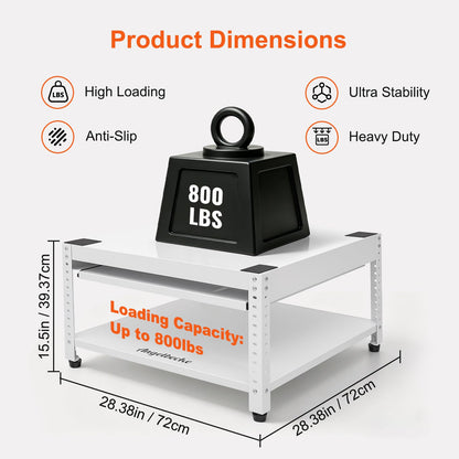 Washer and Dryer Pedestals, 28" L x 28" W Heavy Duty Metal Washer and Dryer Stand Universal Platform, Washer Dryer Pedestal with Basket Shelf, Portable Storage Bag, 4 Silicone Pads, Fit 800lbs, White